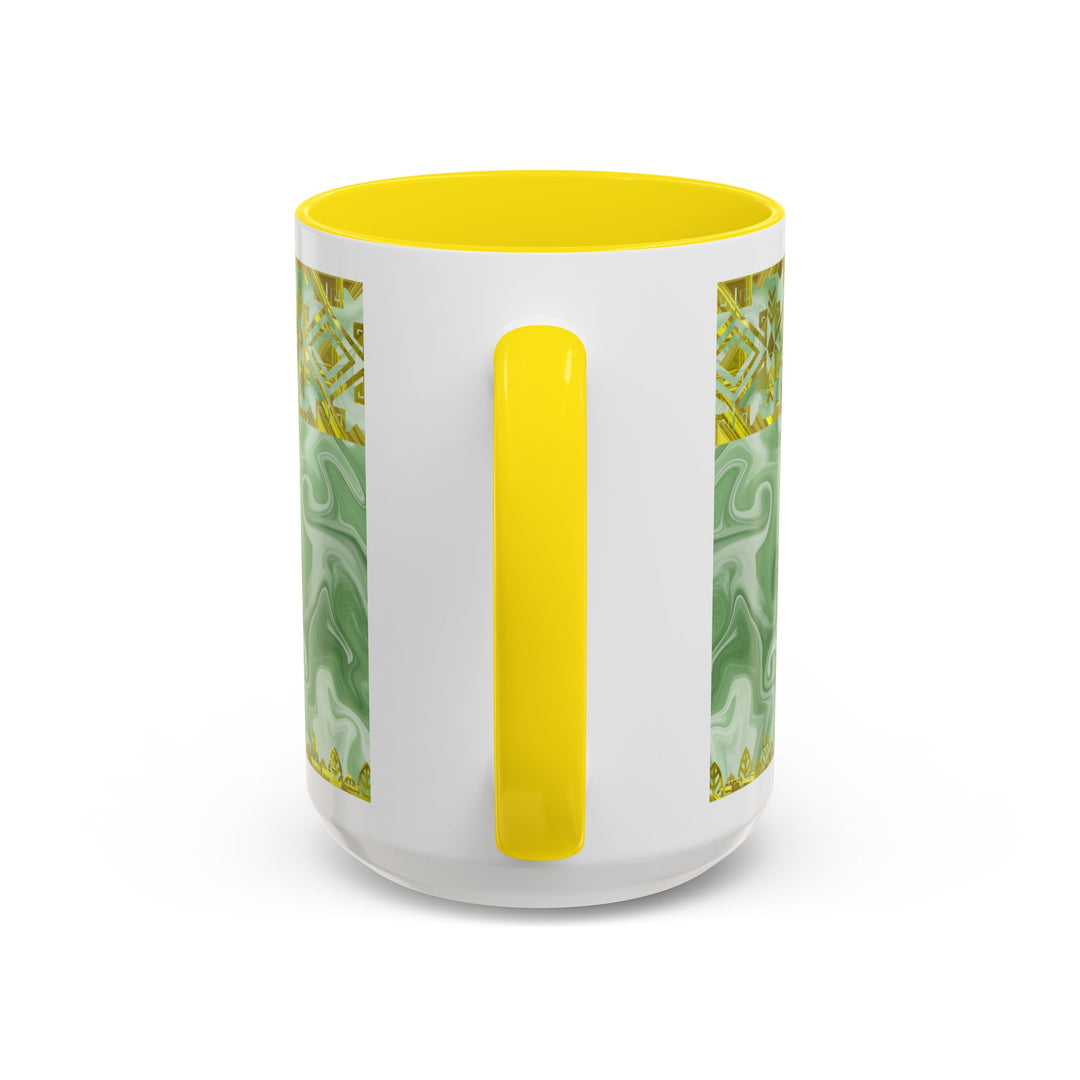 Gold Cross on Mint Marble – Elegant Christian Mug
