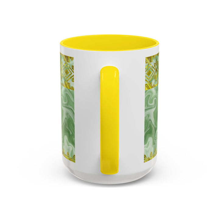 Gold Cross on Mint Marble – Elegant Christian Mug