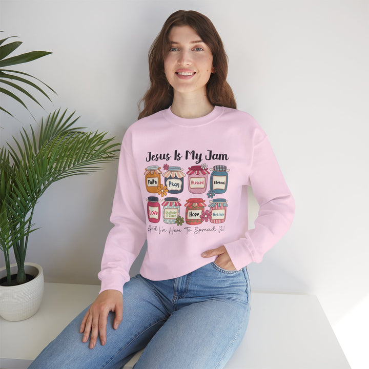 Jesus Is My Jam Sweatshirt, Unisex Crewneck, Comfort Wear, Christian Apparel, Perfect Gift for Faith Celebrations, Everyday Casual