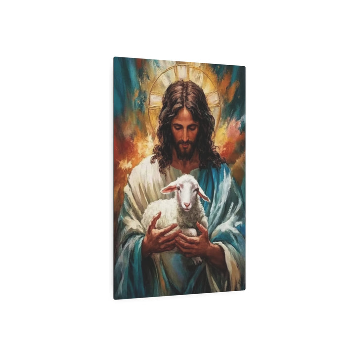 "Christ with Lamb" - Good Shepherd Metal Wall Art