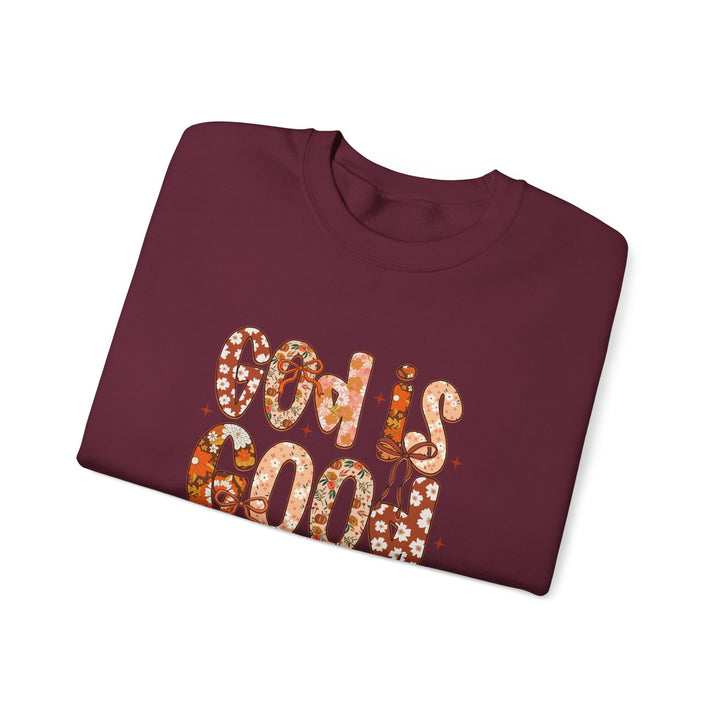 God Is Good Sweatshirt, Inspirational Crewneck, Cozy Fall Fashion, Unisex Apparel, Perfect Gift for Christians