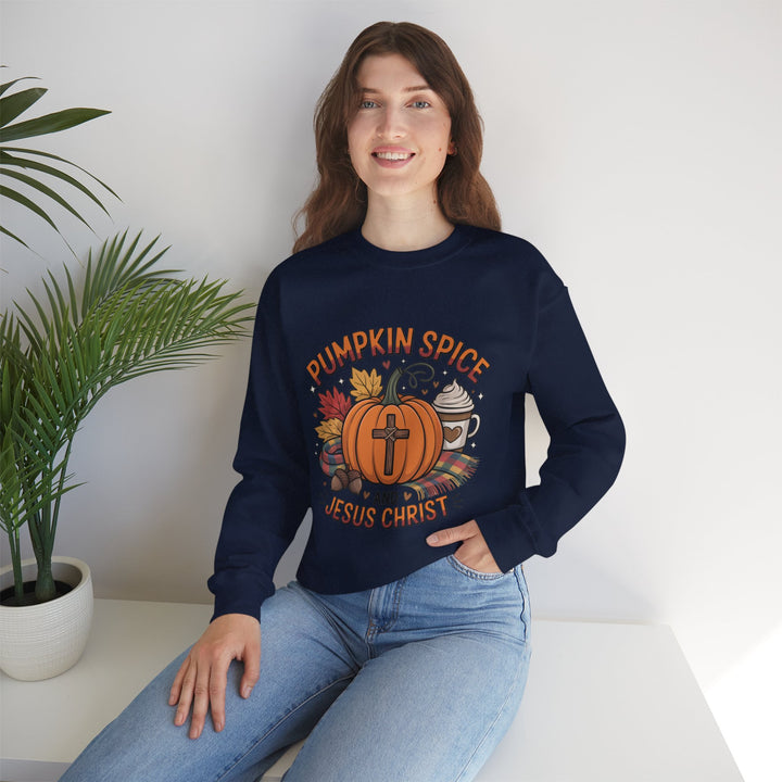 Fall Pumpkin Spice and Jesus Christ Sweatshirt