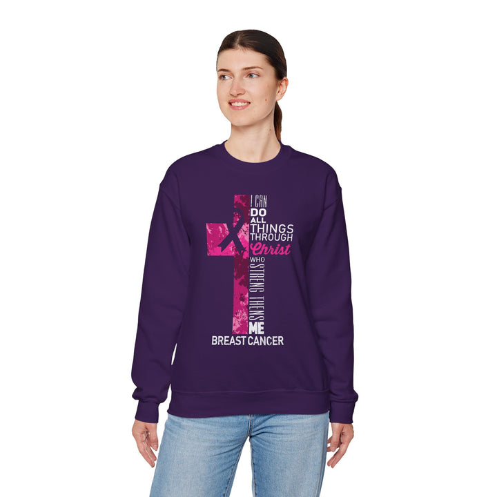 Inspirational Crewneck Sweatshirt for Breast Cancer Awareness, Faith Sweatshirt, Unisex Pullover, Hopeful Gift, Religious Apparel