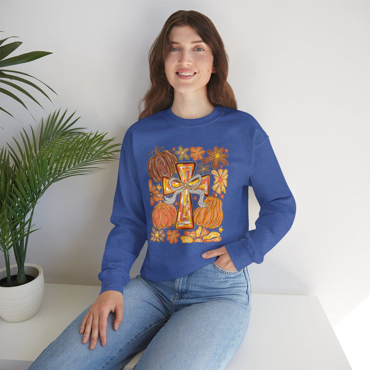 Fall Harvest Crewneck Sweatshirt, Autumn Sweatshirt, Thanksgiving Gift, Unisex Fall Apparel, Cozy Pumpkin Sweatshirt