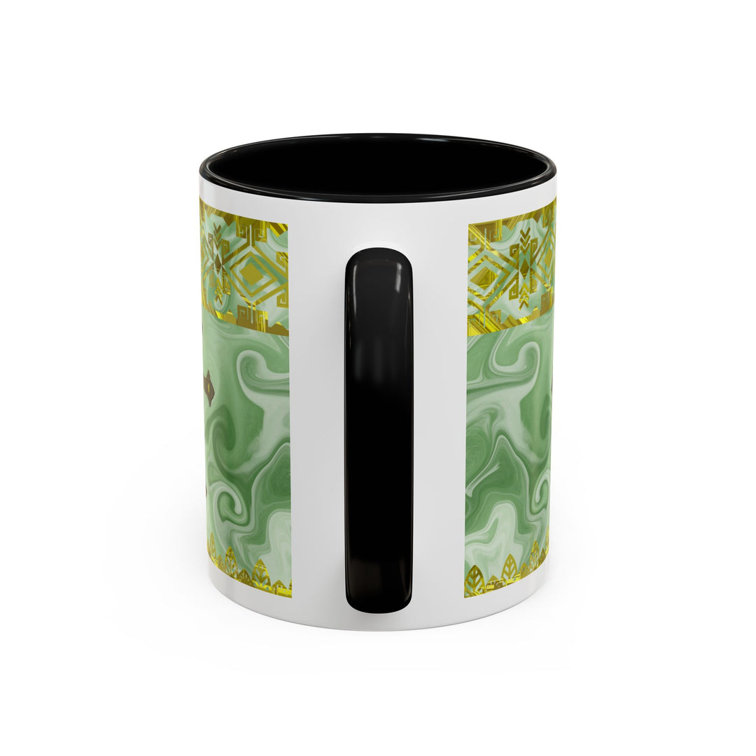 Gold Cross on Mint Marble – Elegant Christian Mug