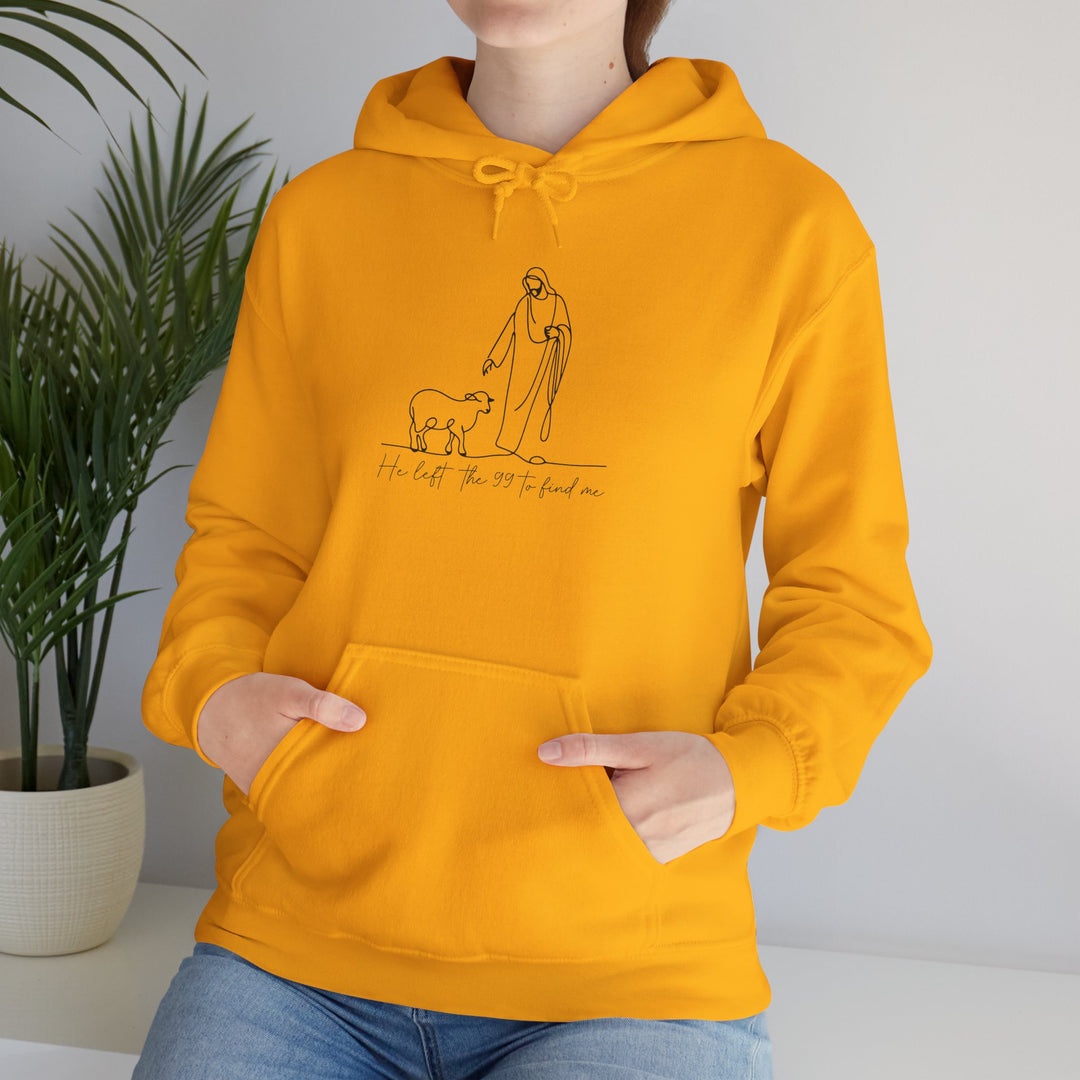 Christian Jesus and Lamb Hoodie Sweatshirt - 'He left the 99 to find me'