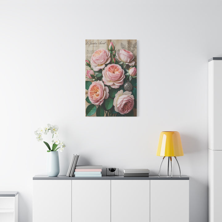 Canvas Wall Art - Grace in Bloom Vintage Style Roses