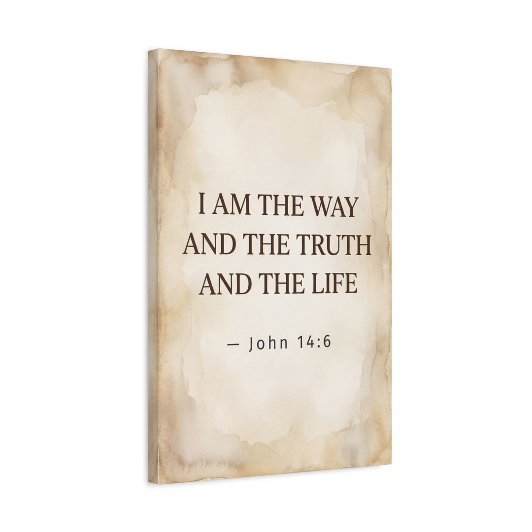 John 14:6 Canvas Wall Art — “I Am the Way and the Truth and the Life” Matte Stretched Canvas