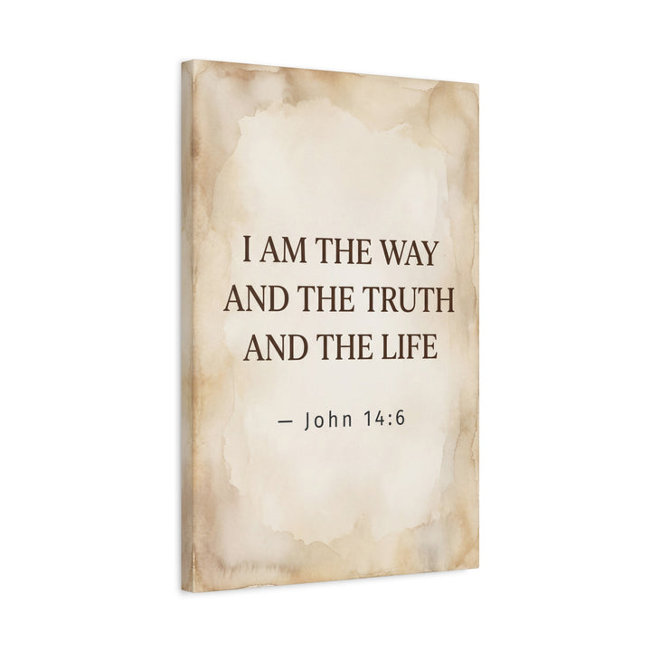John 14:6 Canvas Wall Art — “I Am the Way and the Truth and the Life” Matte Stretched Canvas