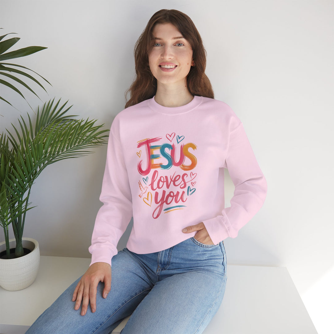 Jesus Loves You Crewneck Sweatshirt - Cozy Unisex Gift, Christian Apparel, Faith-Based Fashion, Inspirational Layering Piece, Ideal [...]