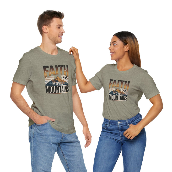 Faith Moves Mountains Tee, Inspirational Shirt, Motivational T-Shirt, Gift for Nature Lovers, Unisex Casual Wear