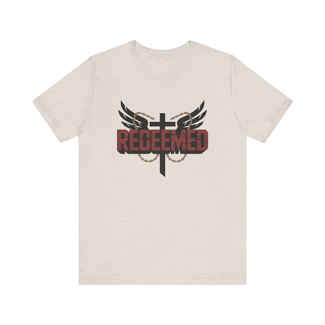Christian Themed Unisex Short Sleeve Tee, Redeemed Shirt, Faith-Based Apparel, Inspirational T-Shirt, Spiritual Gift, Casual Wear