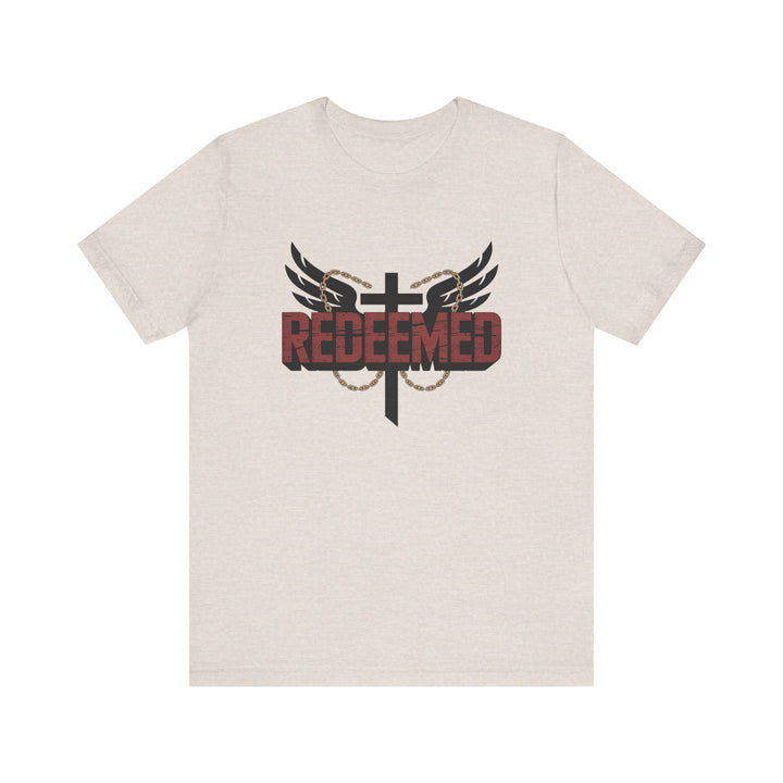 Christian Themed Unisex Short Sleeve Tee, Redeemed Shirt, Faith-Based Apparel, Inspirational T-Shirt, Spiritual Gift, Casual Wear