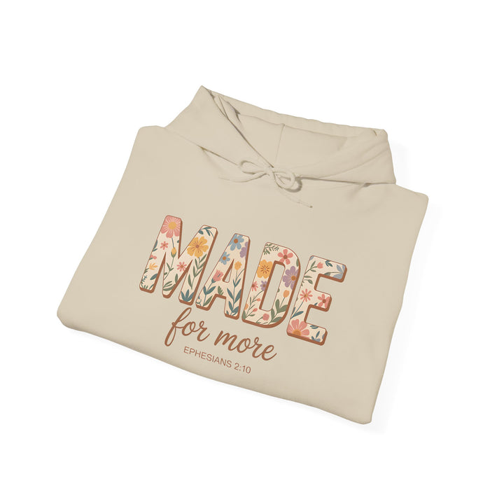 Hoodie - 'MADE for more' Ephesians 2:10 Floral Design