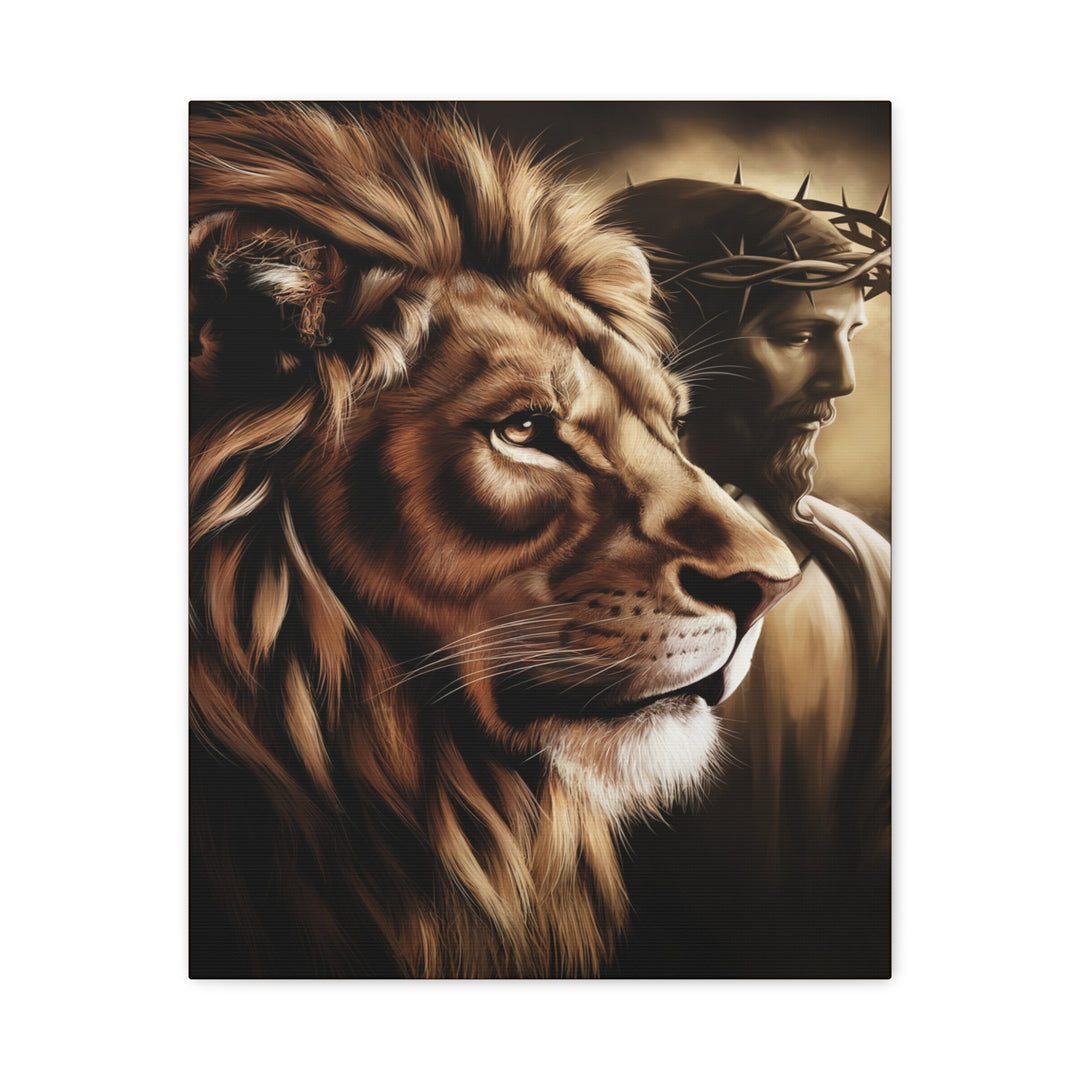The Lion and the Lamb – Christian Canvas Wall Art | Bold Faith Decor Featuring Christ & Lion of Judah