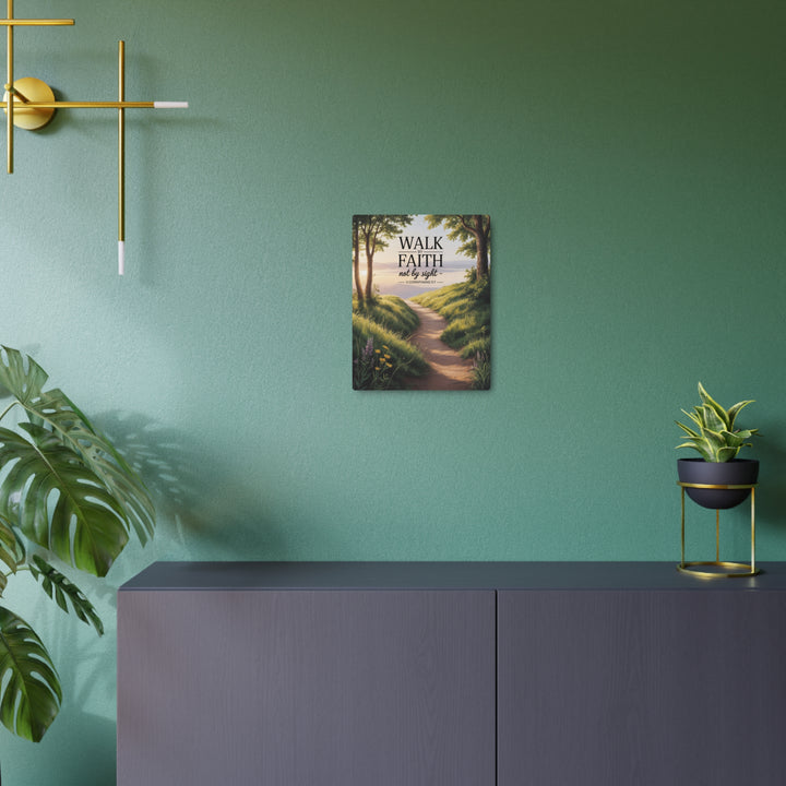 "Walk by Faith, Not by Sight" - Spiritual Journey Metal Wall Art