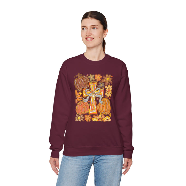 Fall Harvest Crewneck Sweatshirt, Autumn Sweatshirt, Thanksgiving Gift, Unisex Fall Apparel, Cozy Pumpkin Sweatshirt