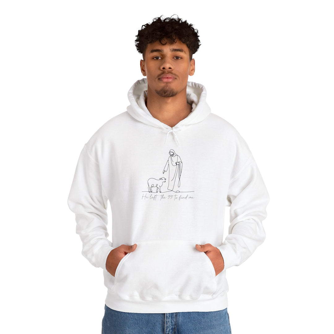 Christian Jesus and Lamb Hoodie Sweatshirt - 'He left the 99 to find me'
