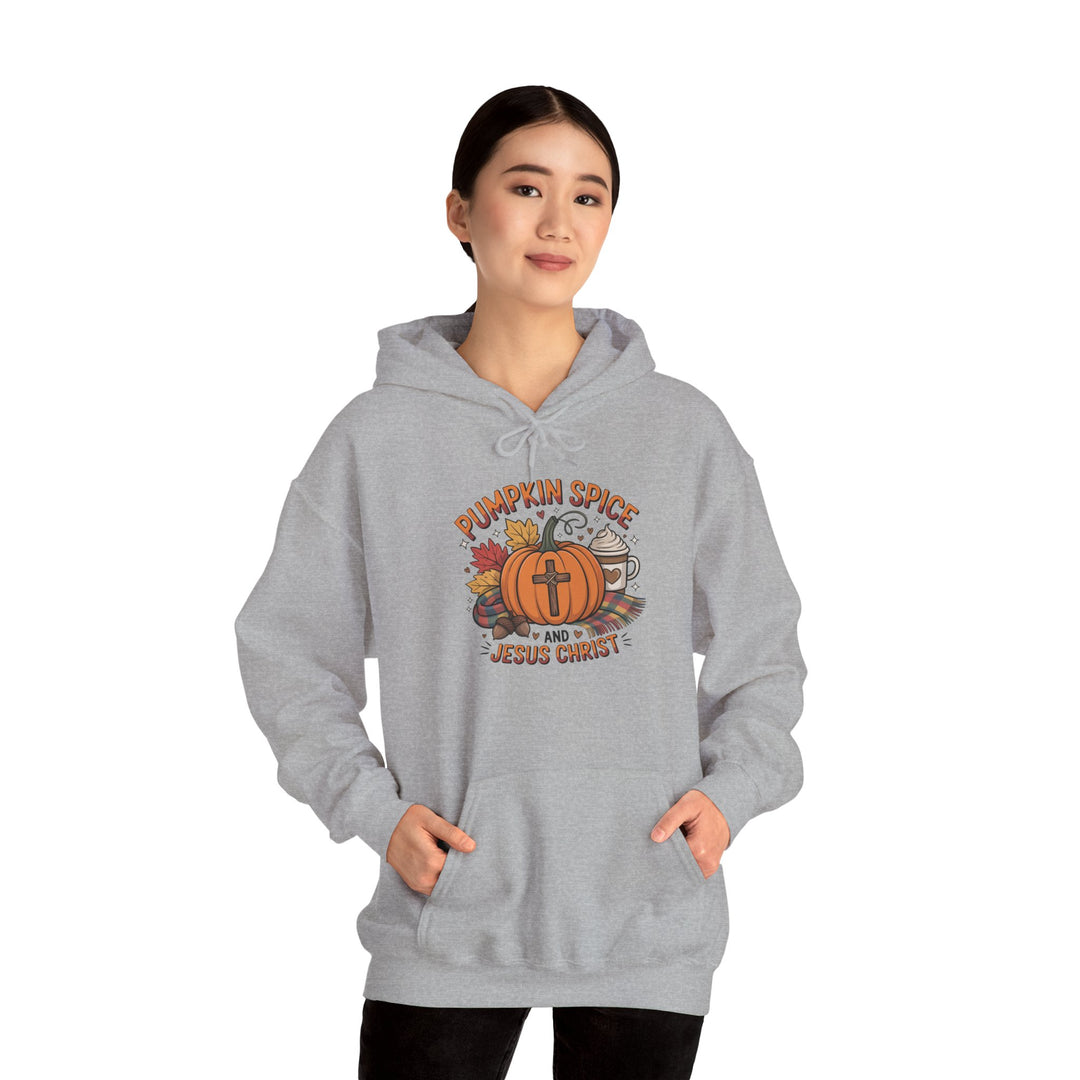 Fall Pumpkin Spice and Jesus Christ Hoodie Sweatshirt