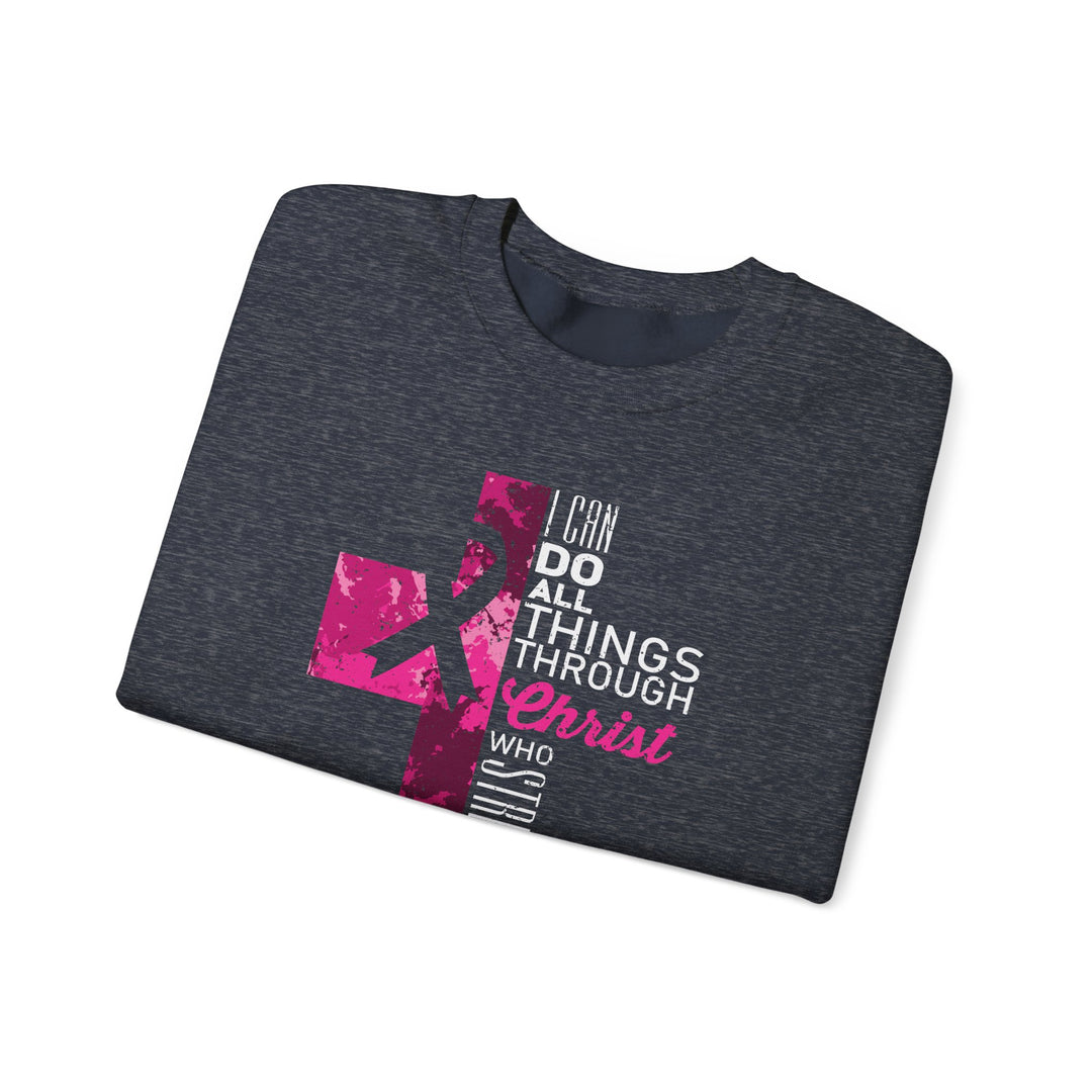 Inspirational Crewneck Sweatshirt for Breast Cancer Awareness, Faith Sweatshirt, Unisex Pullover, Hopeful Gift, Religious Apparel