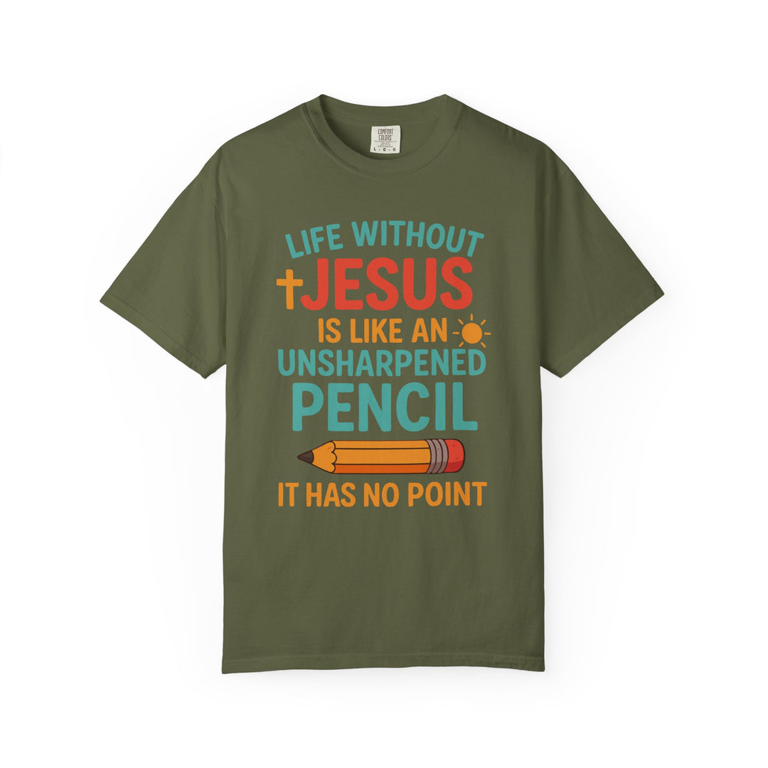 Christian Message Unisex T-shirt with Pencil Design