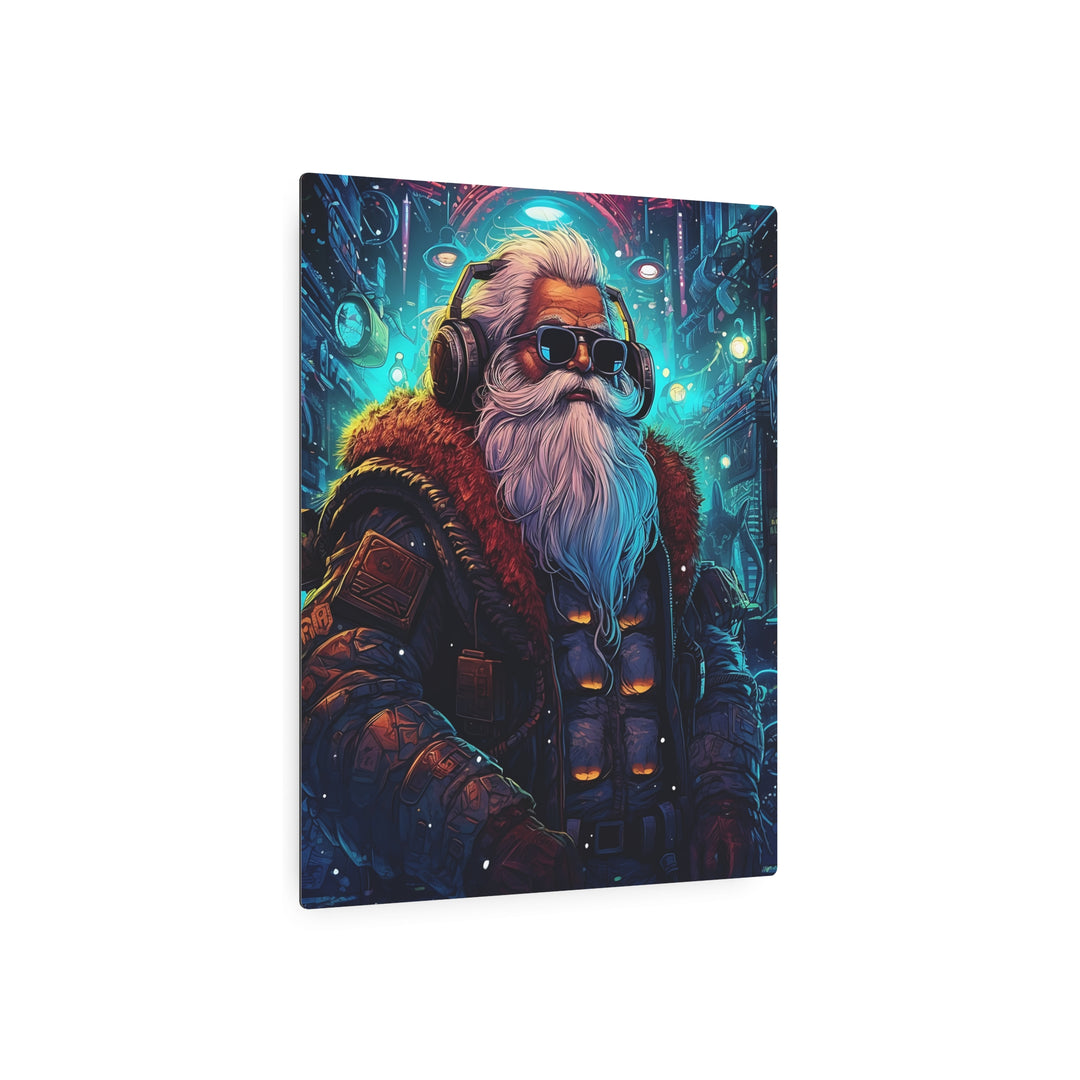 Cool Santa Metal Art Sign, Wall Decor for Christmas, Unique Gift for Him, Retro Santa Wall Art, Holiday Decoration