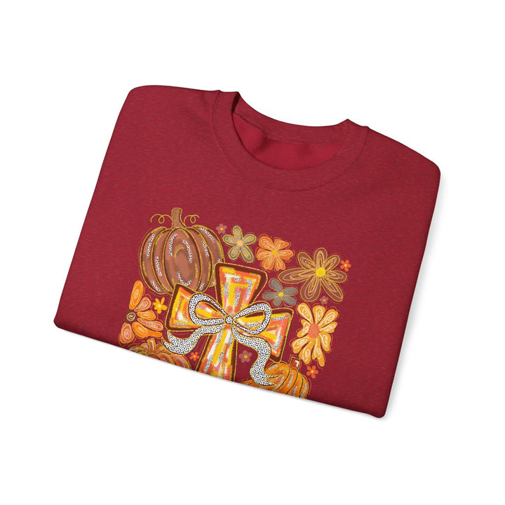 Fall Harvest Crewneck Sweatshirt, Autumn Sweatshirt, Thanksgiving Gift, Unisex Fall Apparel, Cozy Pumpkin Sweatshirt