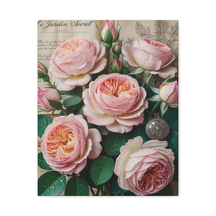 Canvas Wall Art - Grace in Bloom Vintage Style Roses