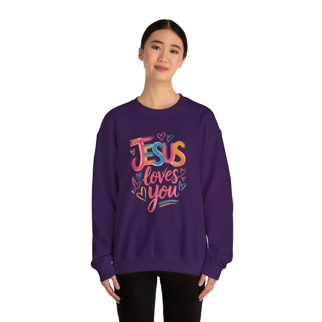 Jesus Loves You Crewneck Sweatshirt - Cozy Unisex Gift, Christian Apparel, Faith-Based Fashion, Inspirational Layering Piece, Ideal [...]