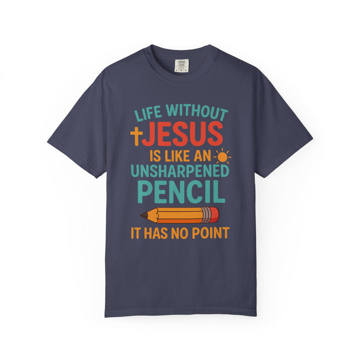 Christian Message Unisex T-shirt with Pencil Design