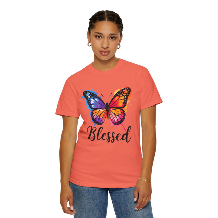 Watercolor Butterfly T-Shirt Blessed Radiant Renewed Unshakably Blessed