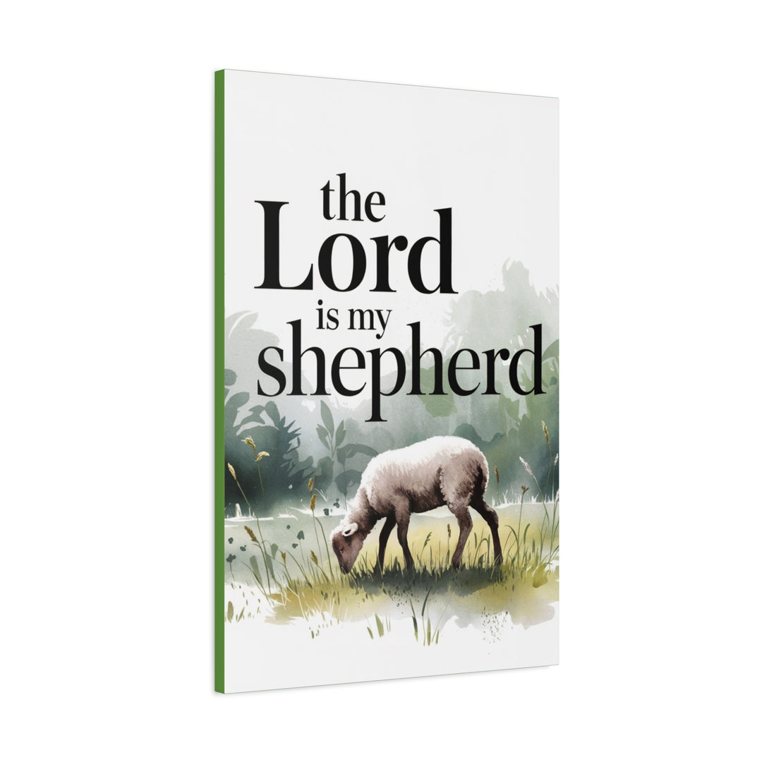 The Lord Is My Shepherd Canvas | Psalm 23 Watercolor Christian Wall Art