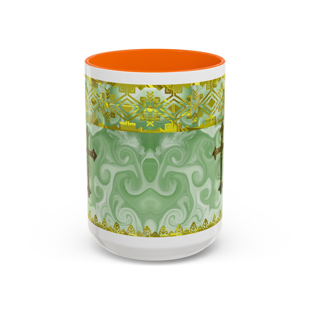 Gold Cross on Mint Marble – Elegant Christian Mug