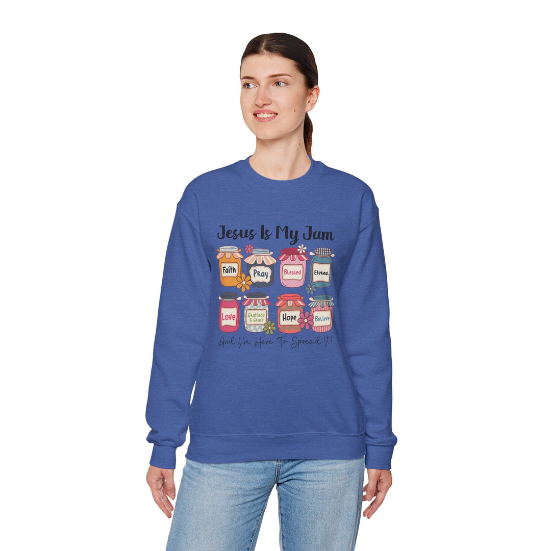 Jesus Is My Jam Sweatshirt, Unisex Crewneck, Comfort Wear, Christian Apparel, Perfect Gift for Faith Celebrations, Everyday Casual