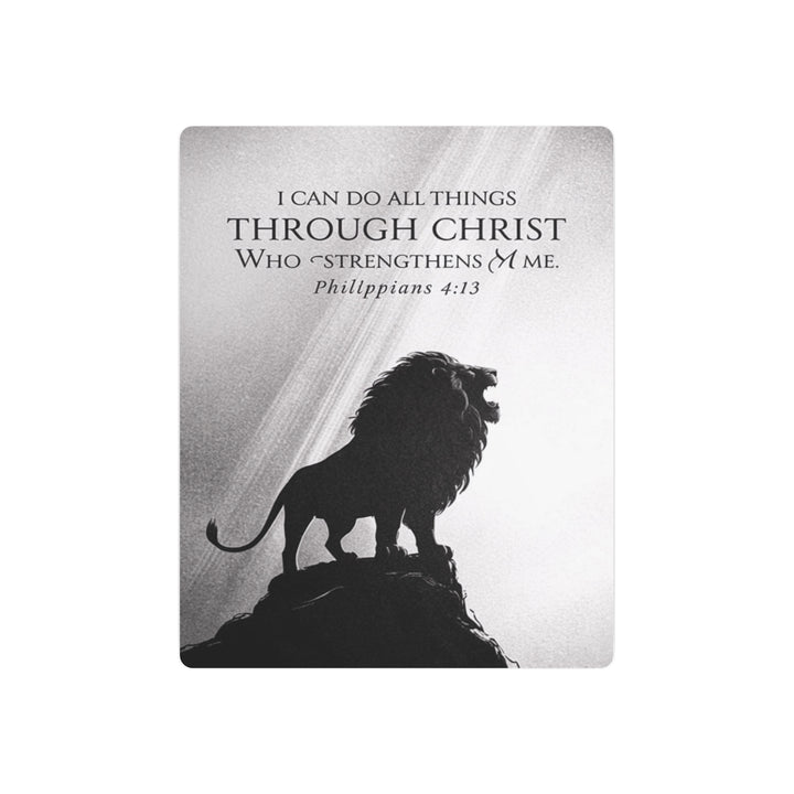 "Lion of Judah - Philippians 4:13" - Strength & Faith Metal Wall Art