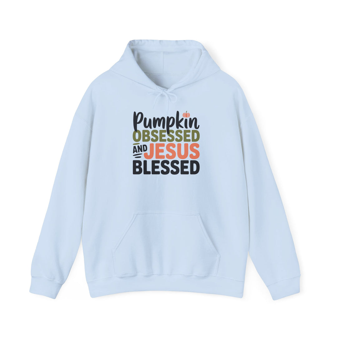 Hooded Sweatshirt - Pumpkin Obsessed and Jesus Blessed Fall Design