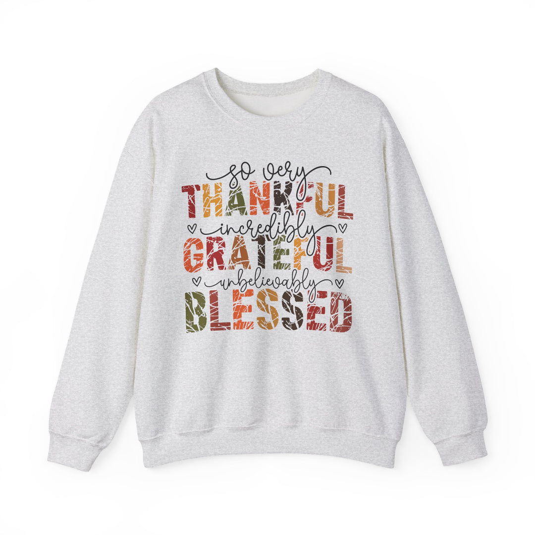 Thankful Grateful Blessed Sweatshirt | Cozy Fall Crewneck | Perfect Gift for Thanksgiving, Family Gatherings, Daily Comfort, Holiday Wear
