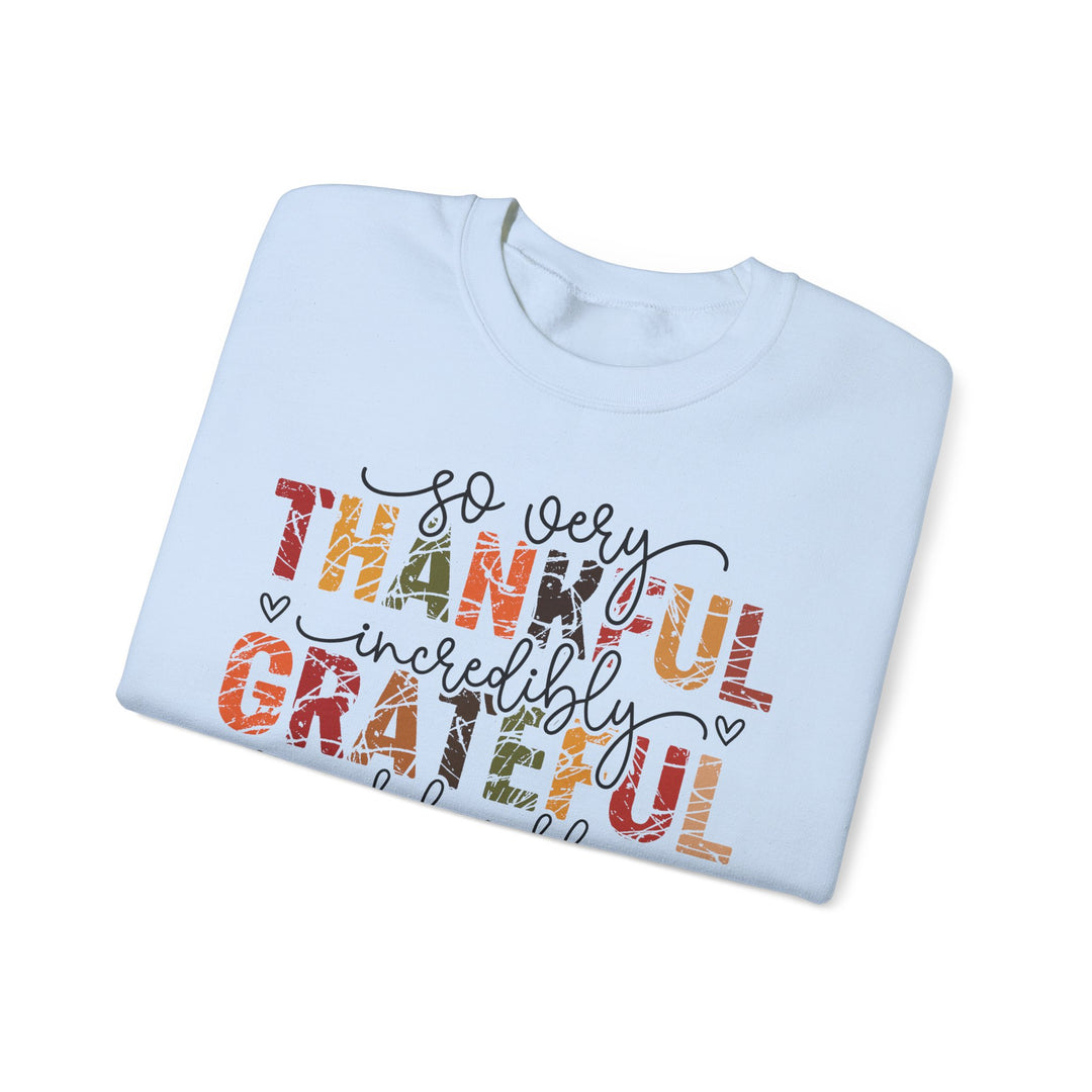 Thankful Grateful Blessed Sweatshirt | Cozy Fall Crewneck | Perfect Gift for Thanksgiving, Family Gatherings, Daily Comfort, Holiday Wear