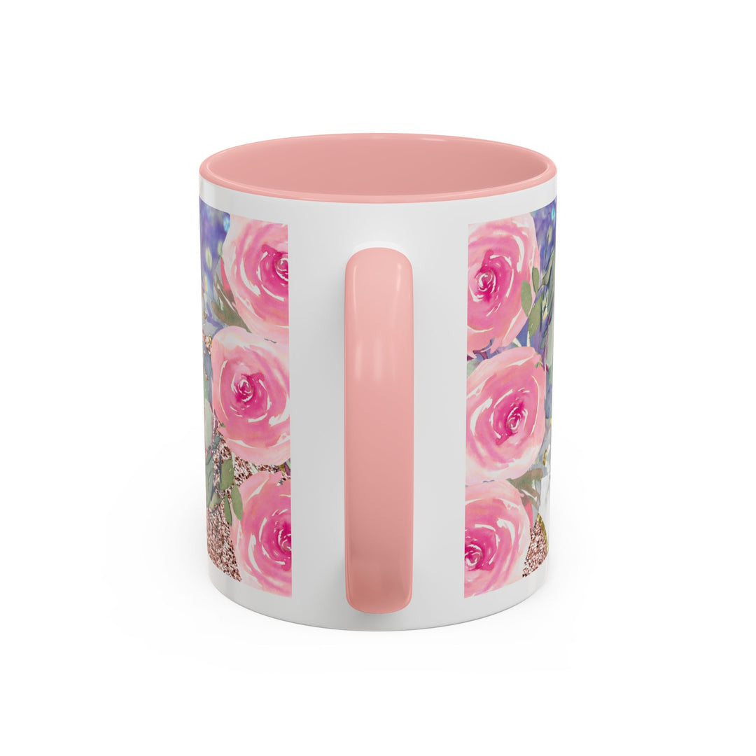 Made to Worship  Pink Glitter Floral Christian Mug