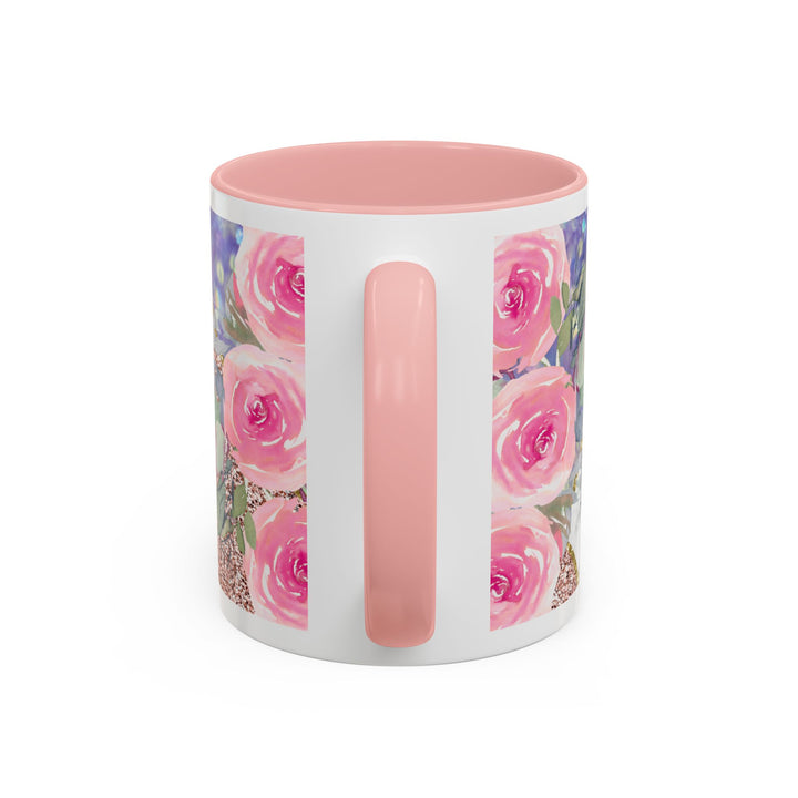 Made to Worship  Pink Glitter Floral Christian Mug