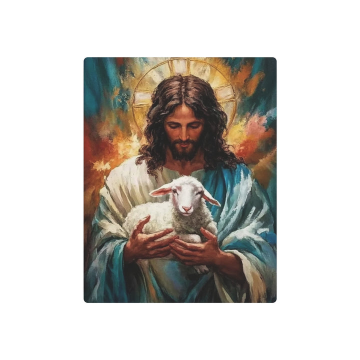 "Christ with Lamb" - Good Shepherd Metal Wall Art