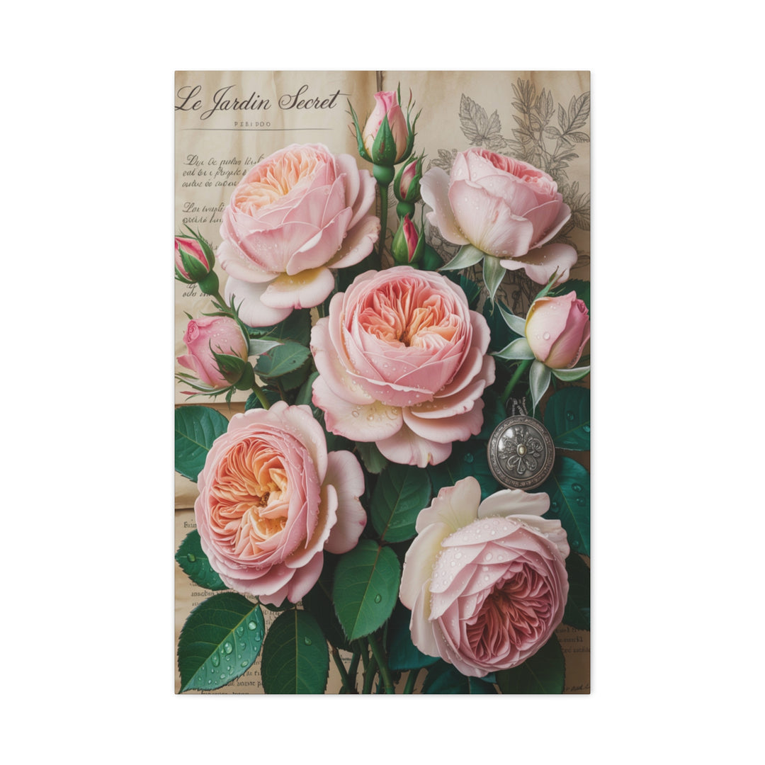 Canvas Wall Art - Grace in Bloom Vintage Style Roses