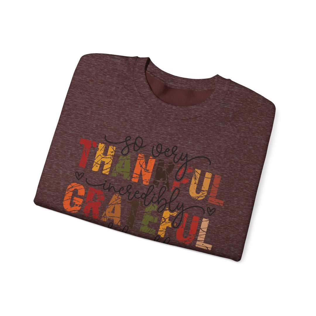 Thankful Grateful Blessed Sweatshirt | Cozy Fall Crewneck | Perfect Gift for Thanksgiving, Family Gatherings, Daily Comfort, Holiday Wear