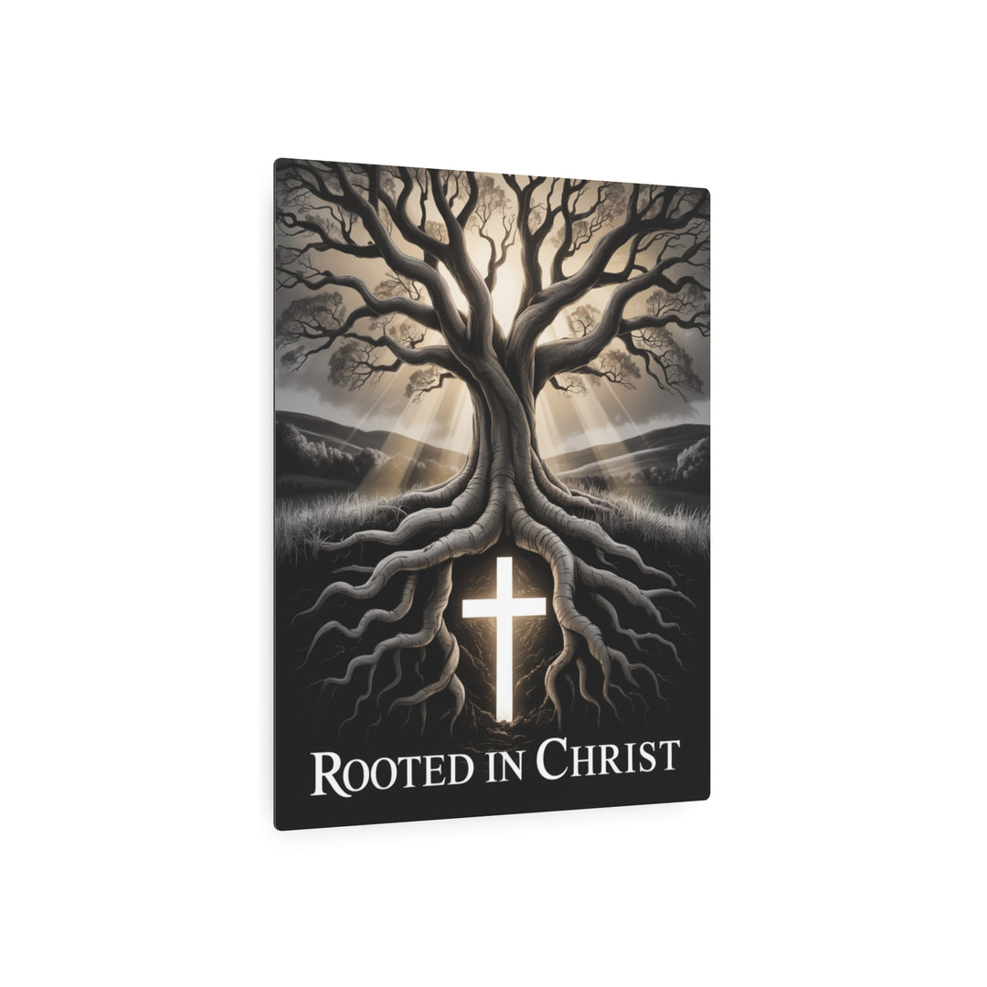 "Rooted in Christ Tree Cross Design" - Generational Faith Metal Wall Art