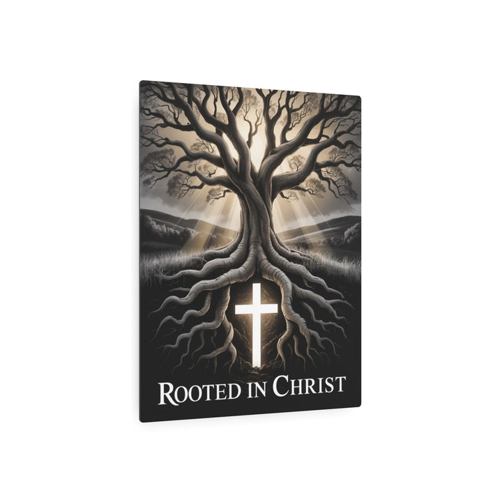 "Rooted in Christ Tree Cross Design" - Generational Faith Metal Wall Art