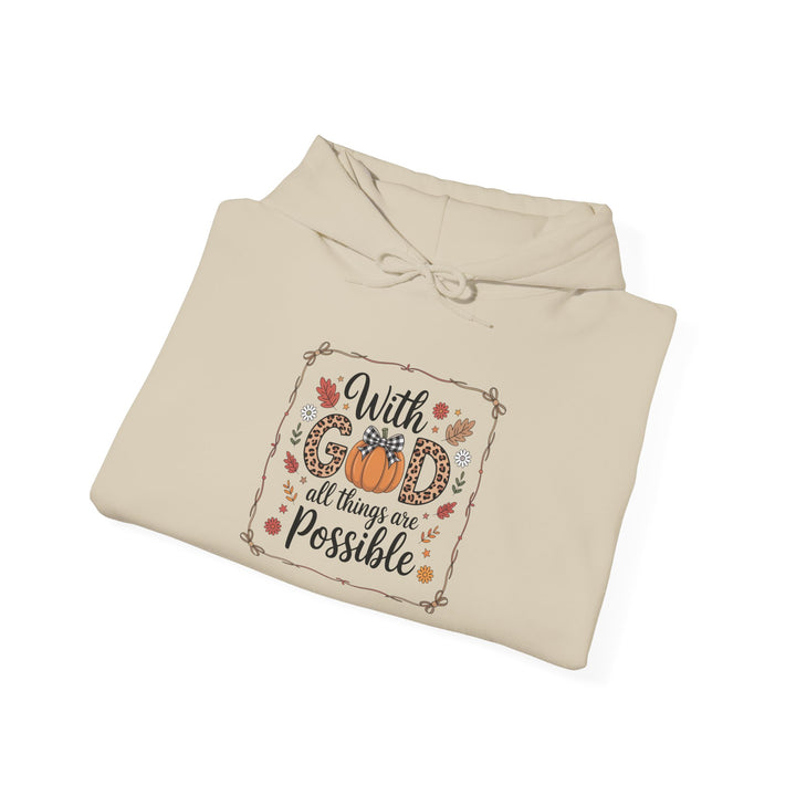 Christian Faith Leopard Print Hoodie - With God All Things Are Possible