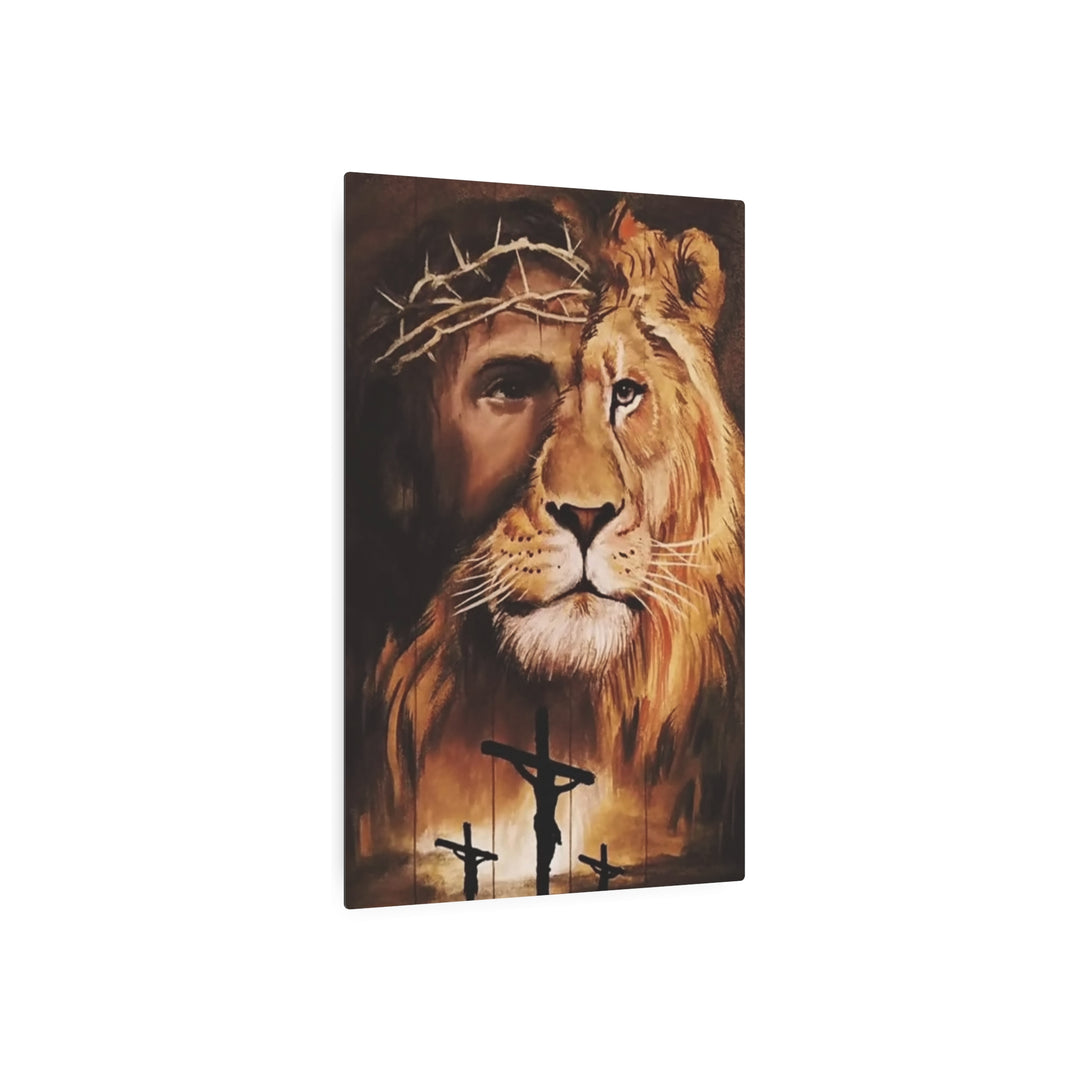 "Lion of Judah - Crown of Thorns" - Triumph & Sacrifice Metal Wall Art