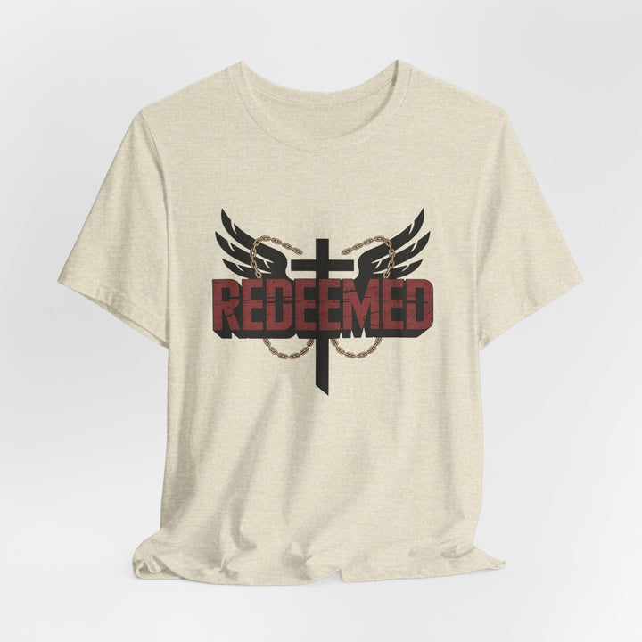 Christian Themed Unisex Short Sleeve Tee, Redeemed Shirt, Faith-Based Apparel, Inspirational T-Shirt, Spiritual Gift, Casual Wear