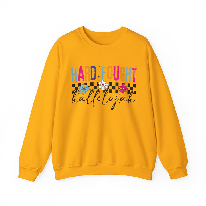 Hard Fought Hallelujah Sweatshirt | Inspirational Crewneck | Gift for Her | Cozy Casual Wear | Perfect for Holidays and Celebrations