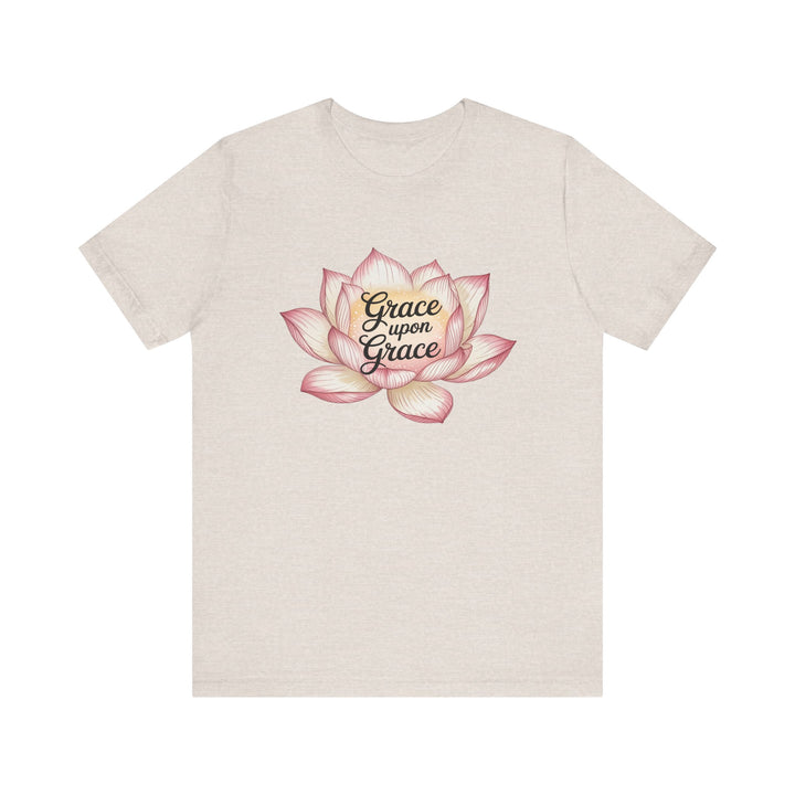 Lotus Blossom Inspirational Tee, Grace Upon Grace T-shirt, Mindfulness Gift, Spiritual Apparel, Relaxed Fit Tee, Yoga Wear